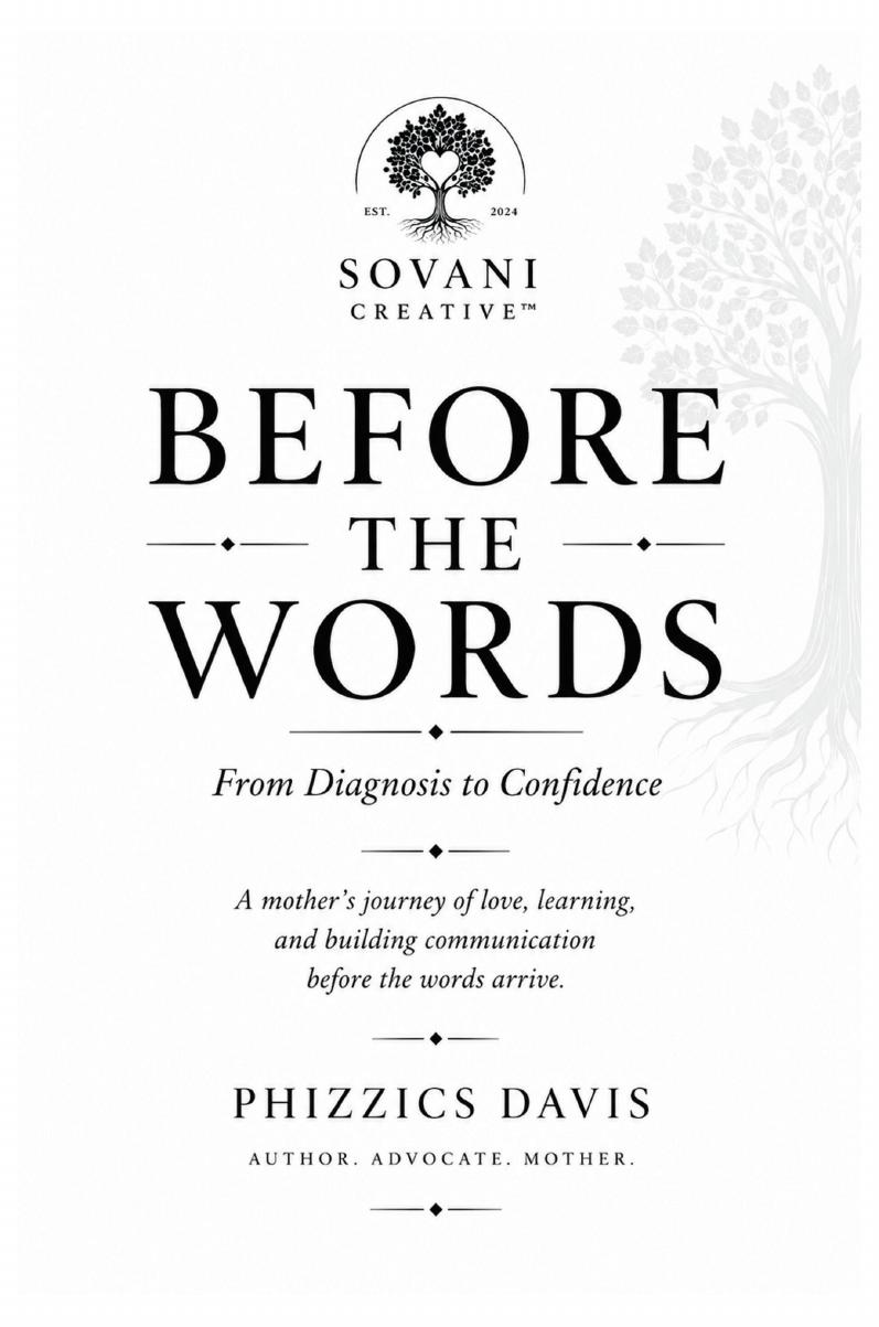 Interior title page of Before the Words: From Diagnosis to Confidence by Phizzics Davis.