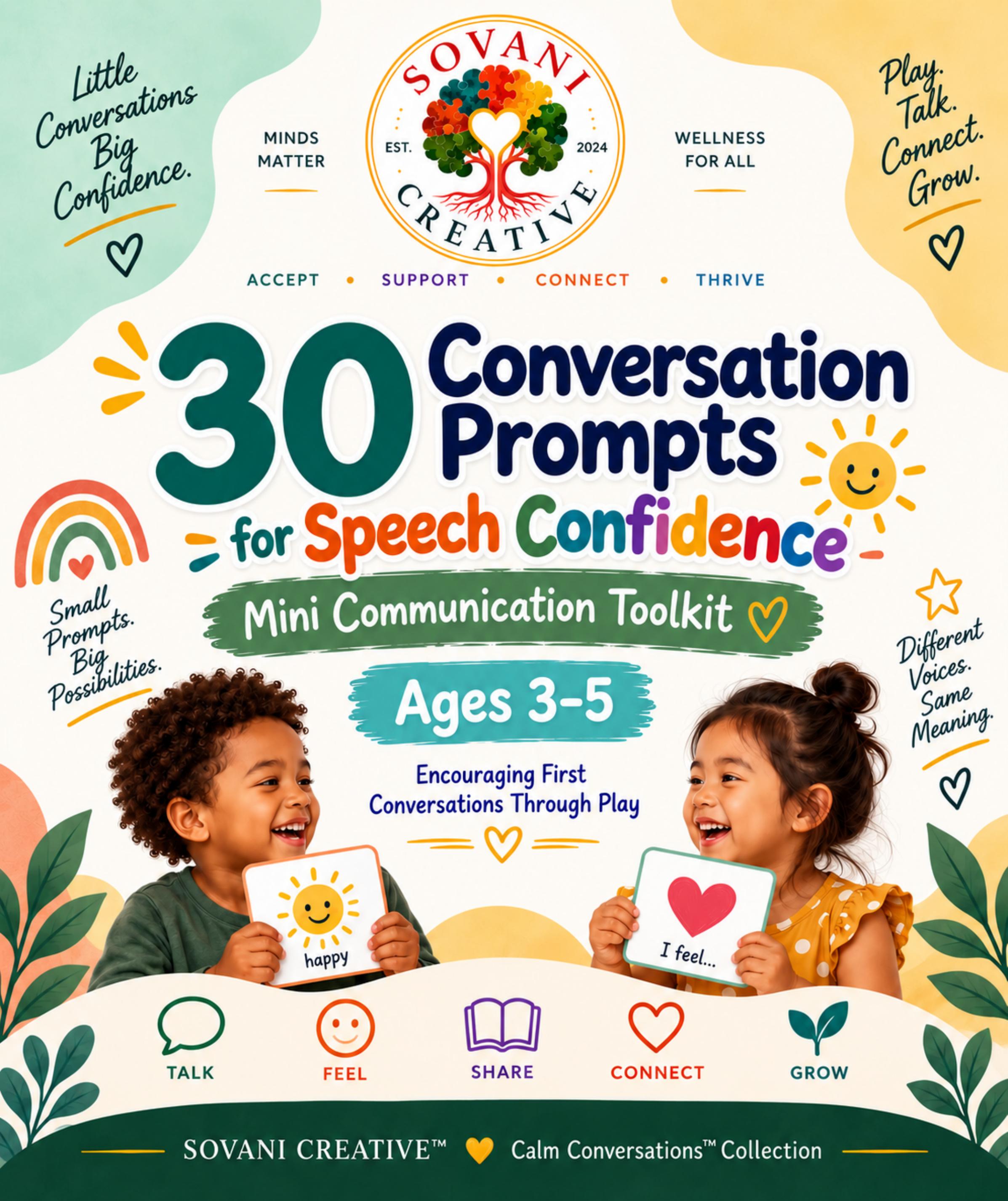 30 Conversation Prompts for Speech Confidence™ Ages 3–5 cover