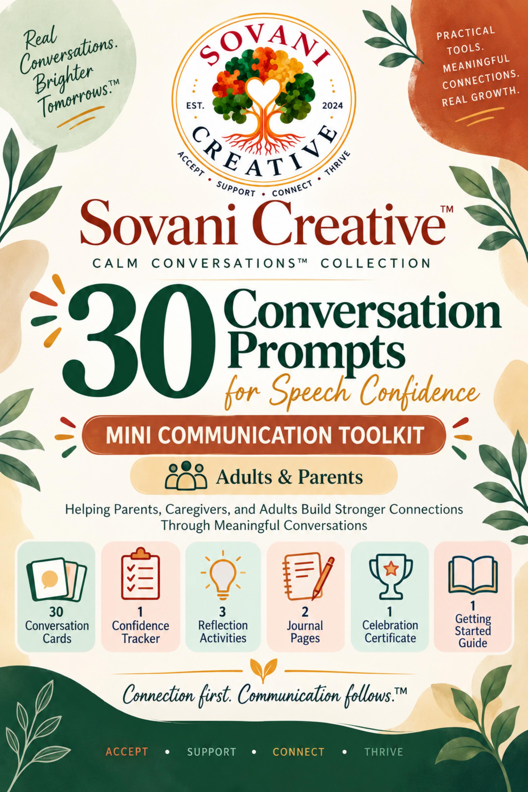 30 Conversation Prompts for Speech Confidence™ Adults & Parents cover