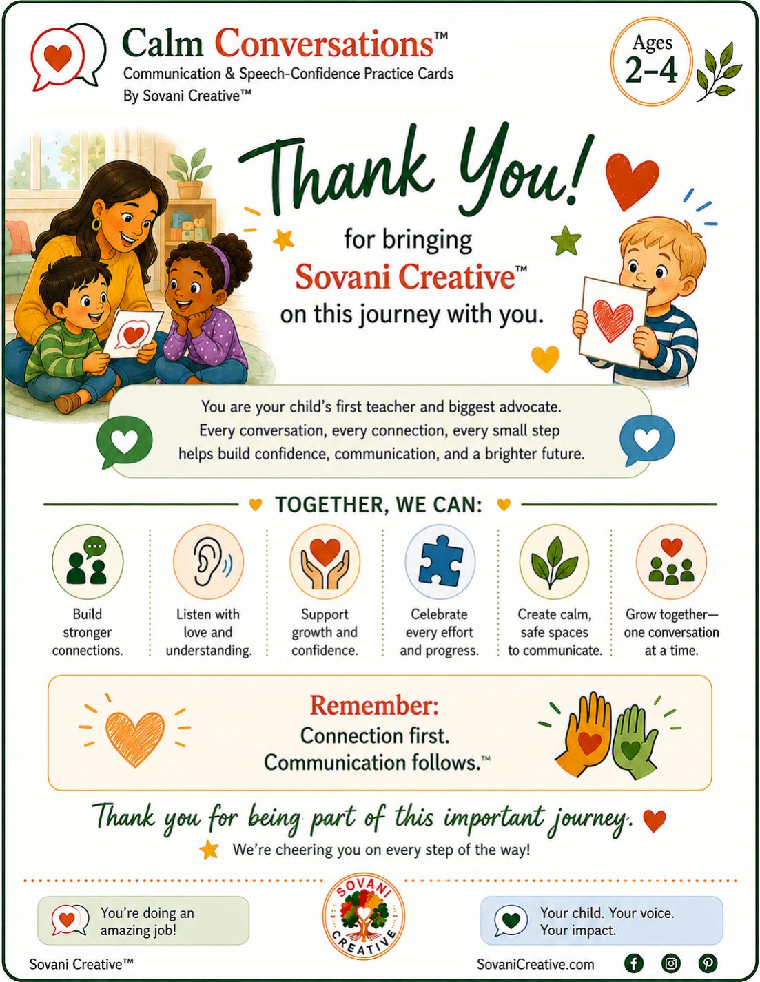 Thank you page closing the Ages 2–4 collection