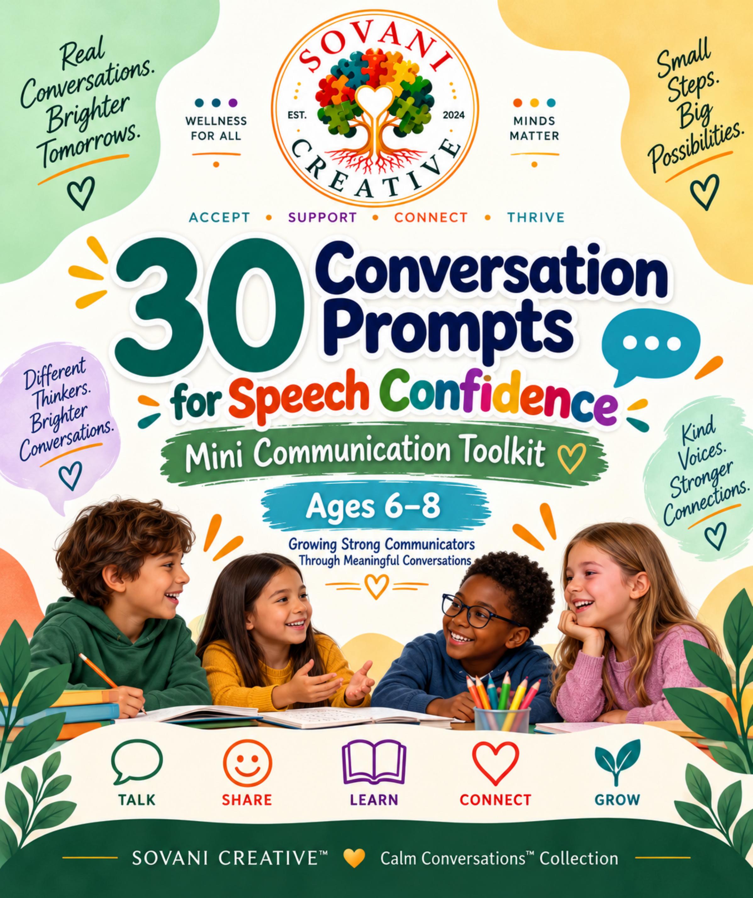 30 Conversation Prompts for Speech Confidence™ Ages 6–8 cover