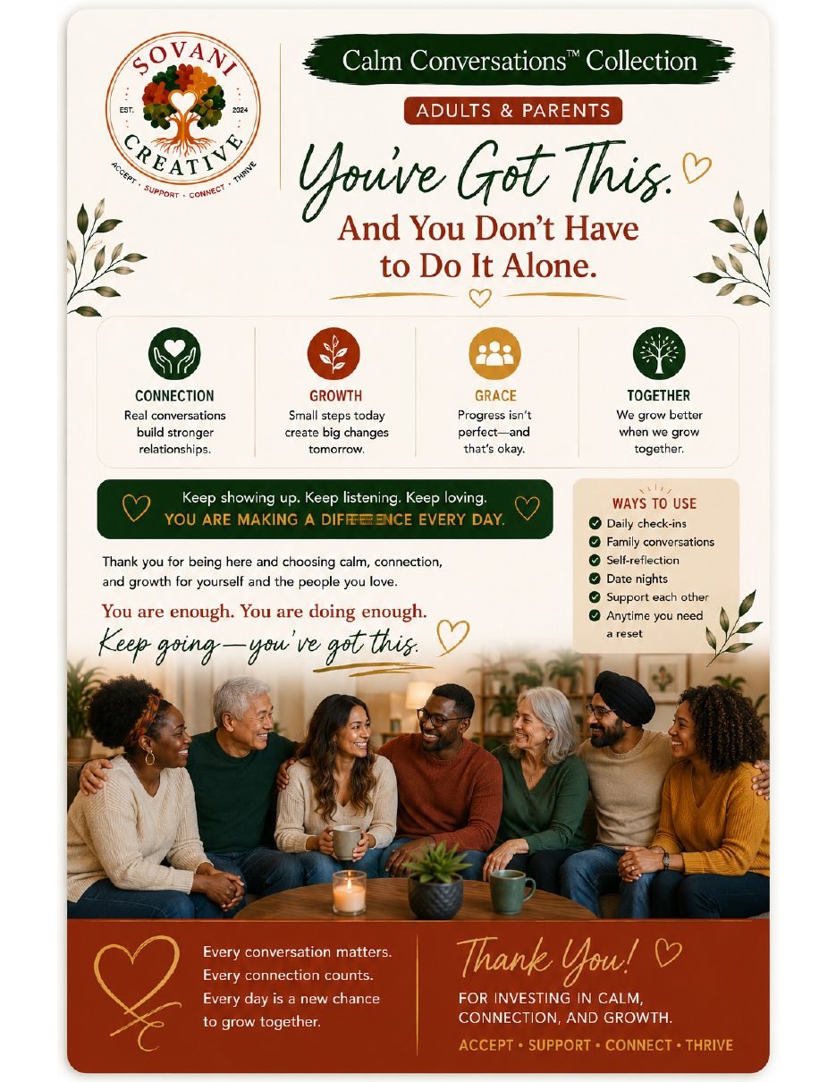 Thank You Page from 30 Conversation Prompts for Speech Confidence, Adults & Parents, by Sovani Creative